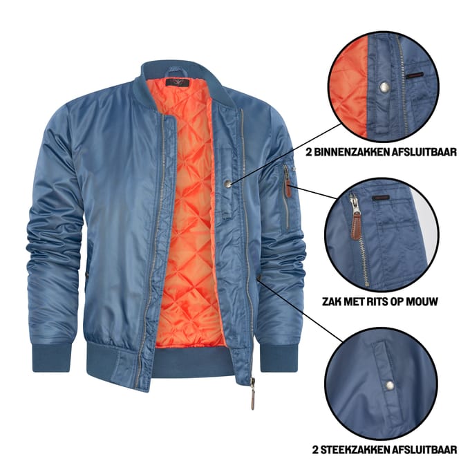 Cappuccino Italia - Heren Jas zomer Navy Seal Jacket - Blauw - Maat M