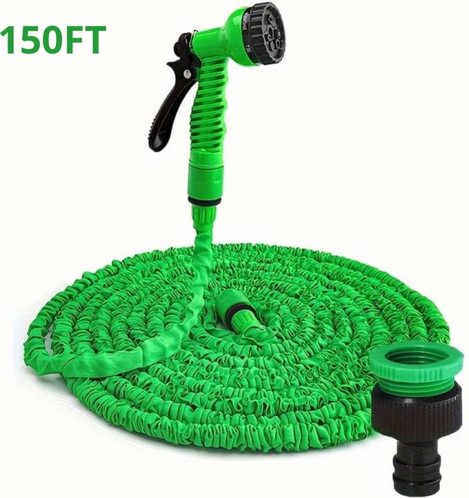 Livano Tuinslang Flexibel - Tuinslangen - Haspel - Spuitpistool - 45 Meter - Groen