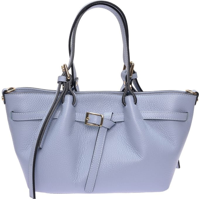 Luisa Vannini Turquoise Rundleer Tas