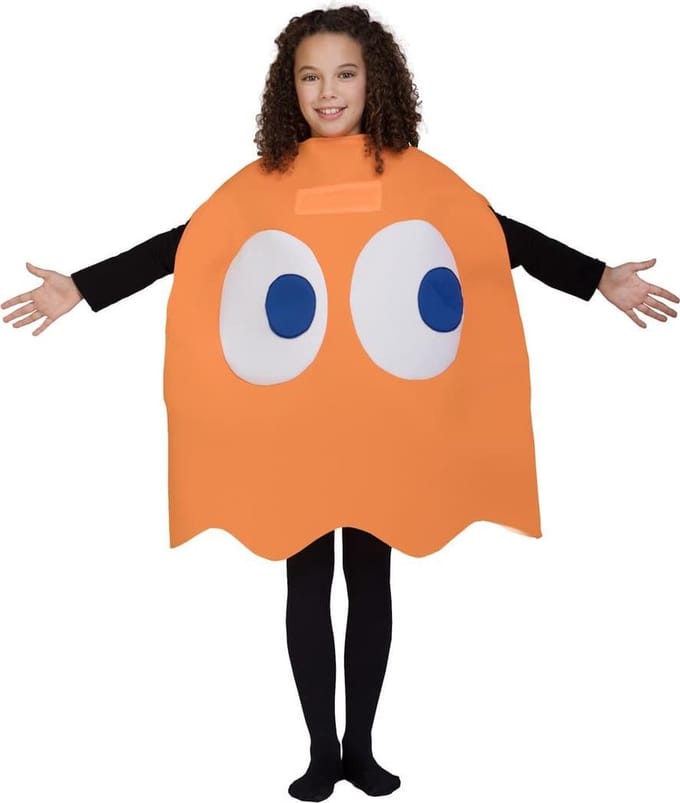 FUNIDELIA Pinky the Ghost Pac-Man kostuum - Maat: 104 - 148 cm