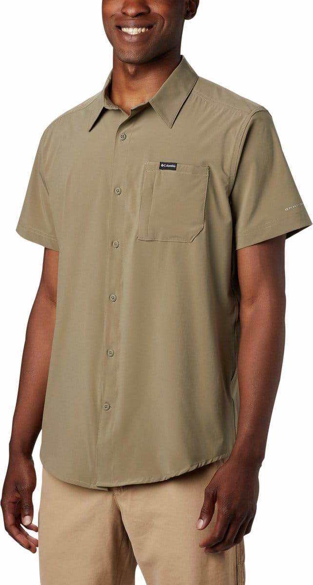 Columbia  - Maat L - Outdoorblouse Triple Canyon Ss Shirt Solid Heren - Sage