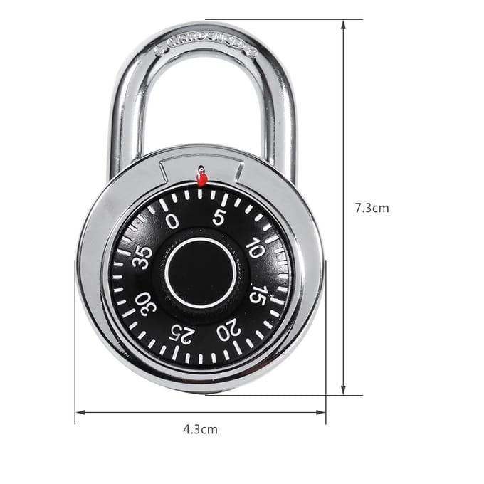 Cadenas Rotatif à Combinaison Numérique Code de Sécurité Cadenas à Molette Ronde Numérotée Sécurité Bagage Valise gray