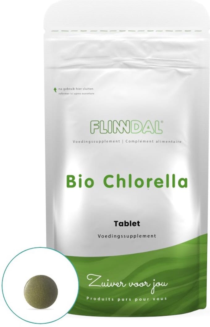 Flinndal Chlorella Tabletten - Ondersteunt Lever, Nieren en Galblaas - 90 Tabletten