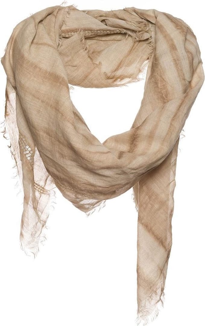 Sjaal beige - Pailletten - 100% Katoen