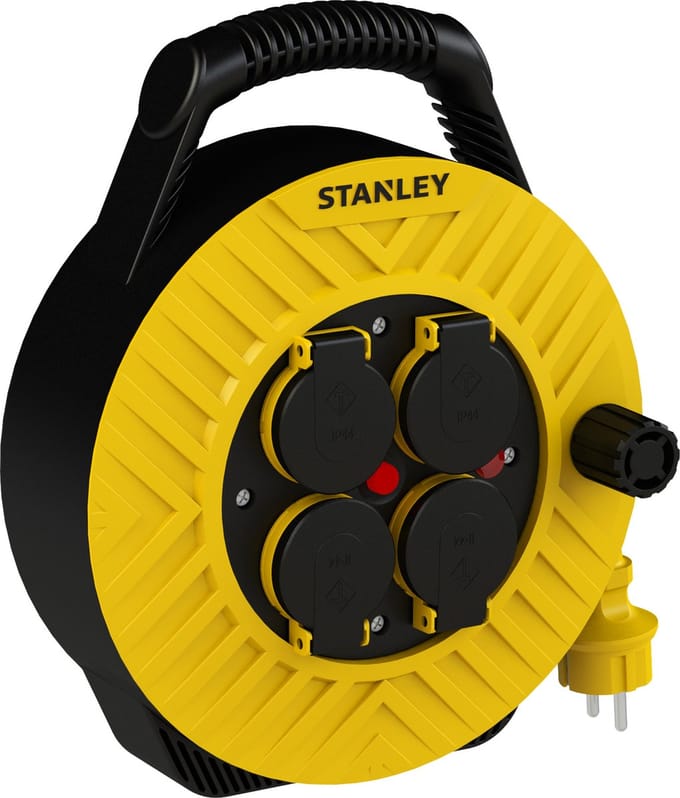 Stanley kabelhaspel, stroomhaspel 15 meter H05VV - F 3 x 1.5 mm