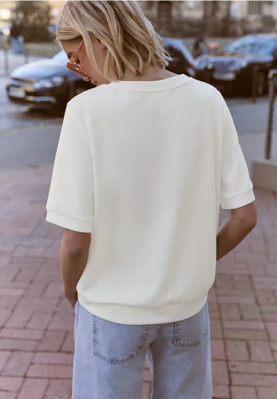 Basic Shirt met korte mouwen en ronde hals