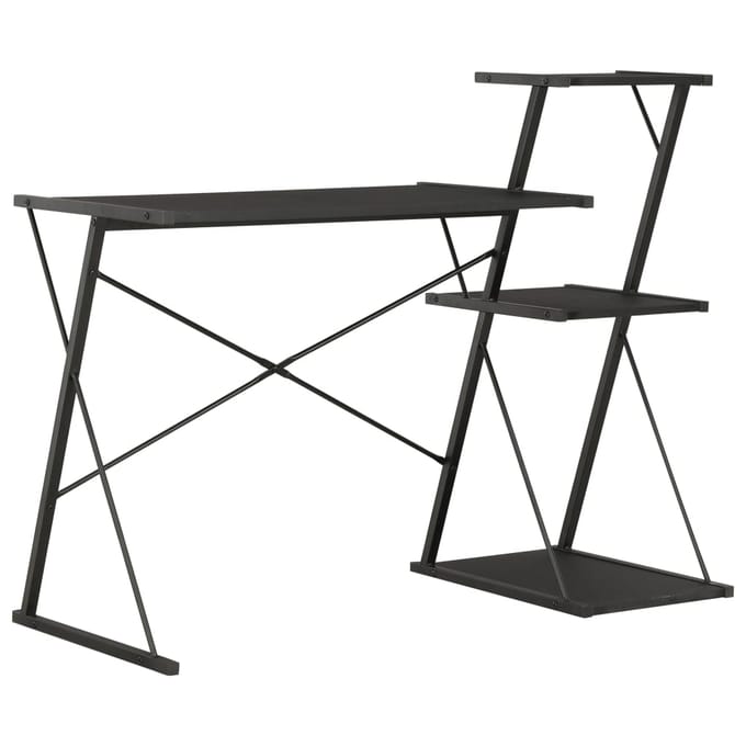 vidaXL - Bureau - met - schap - 116x50x93 - cm - zwart