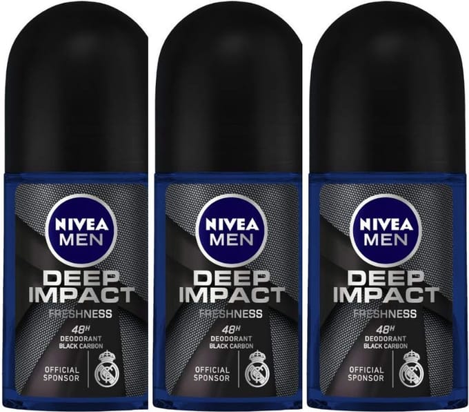 Nivea Deep Deo Roller - 3 x 50 ml