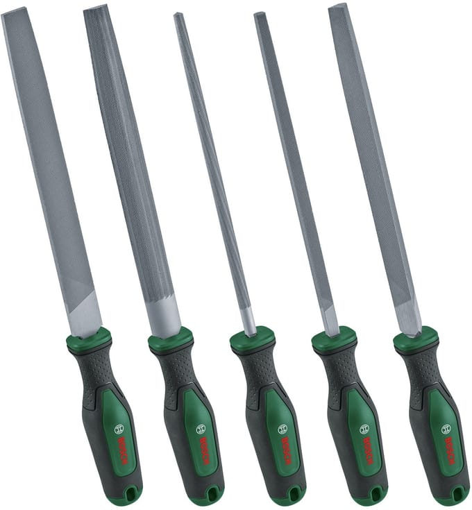 Bosch Diy Platte Vijl 5 Stukken Zilver