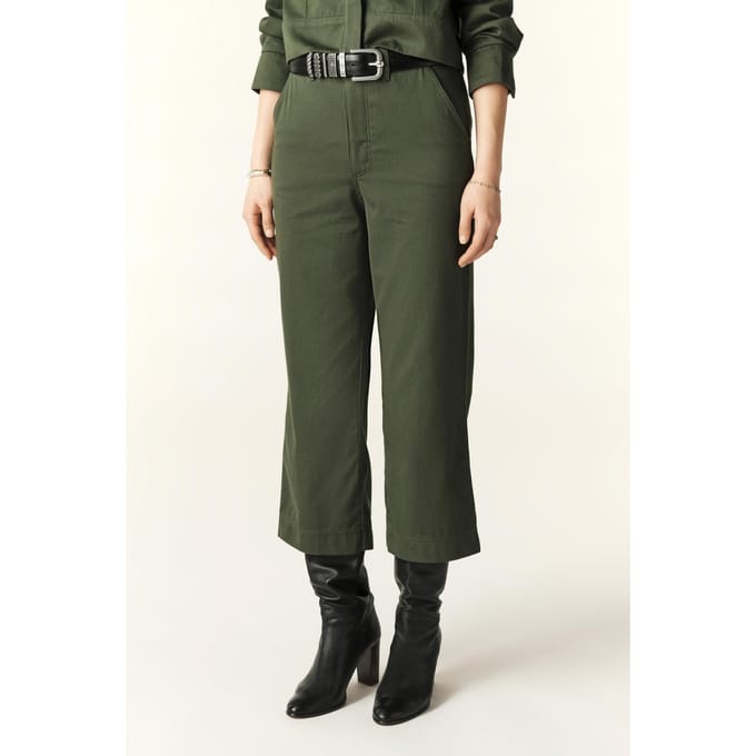 BA&SH Pantalon Estin Kaki Taglia: 42 | Pantaloni da completo Outlet | Donna