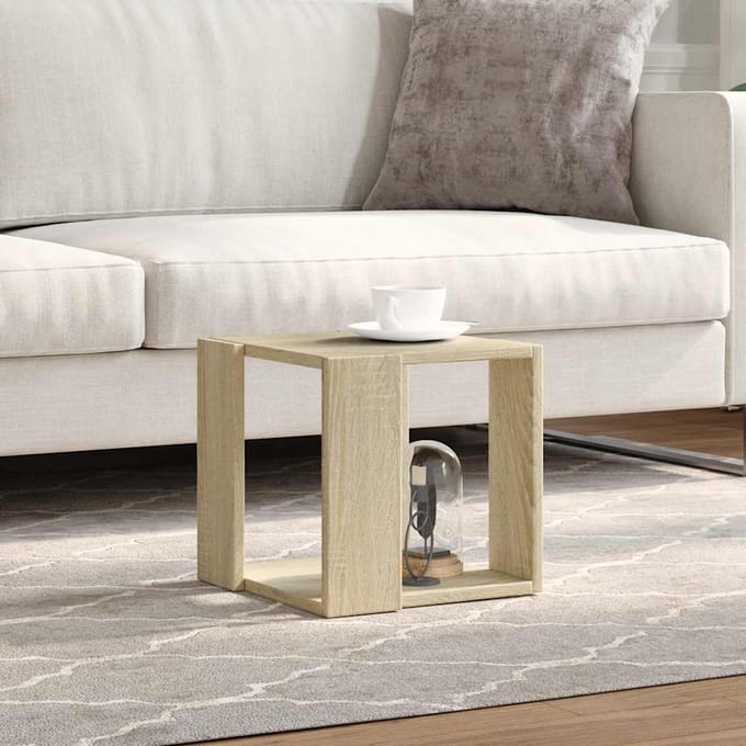 vidaXL - Salontafel - 32x32x30 - cm - bewerkt - hout - sonoma - eikenkleurig