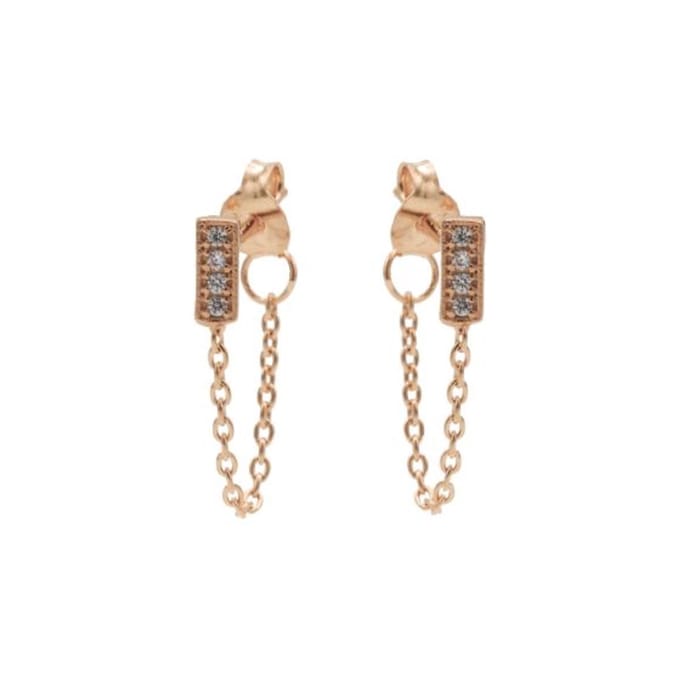 Karma Chain oorbel Rectangle M2334 Rosé