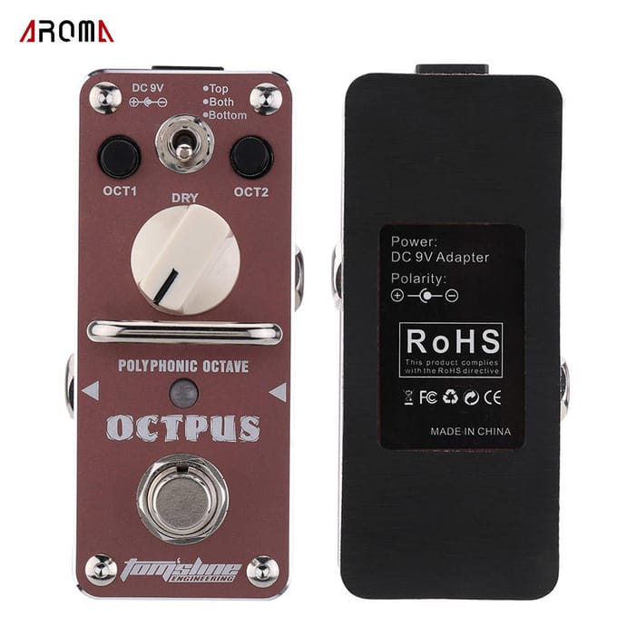 AROMA AOS-3 Octpus polyfoon octaaf effectpedaal voor elektrische gitaar Mini enkel effect met True gray
