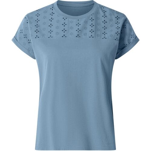 ESMARA Dames T-shirt met kant (Blauw, S (36/38))