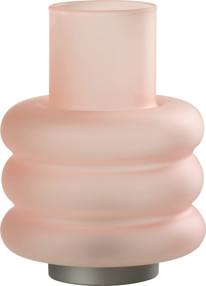 J-Line lamp Ringen - glas - roze - LED lichtjes
