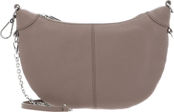 COCCINELLE Leren Schoudertas Virtual Mini Bag Grained Leather Warm Taupe