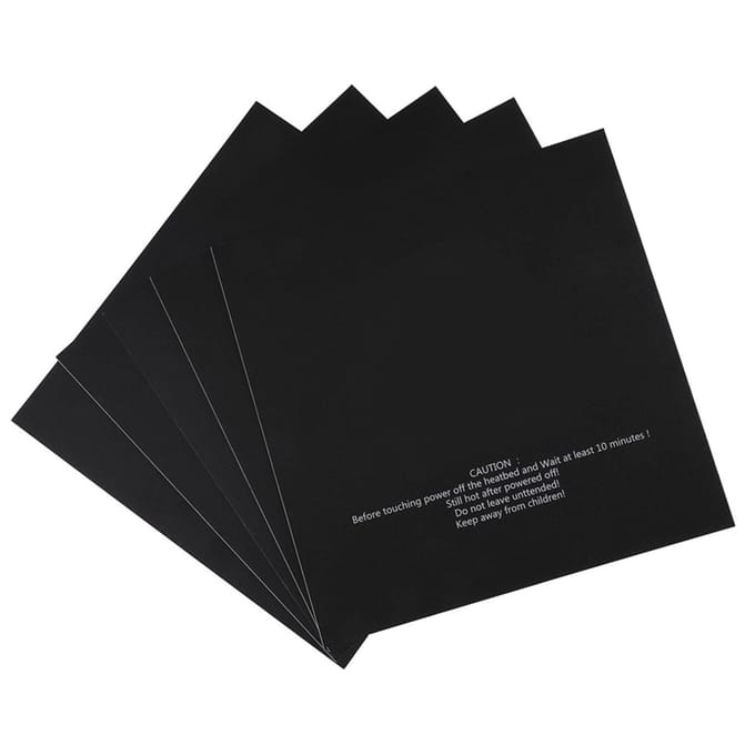 5 stuks 220x220mm 3D Printer Onderdeel Verwarmd Bed Plaat Print Stickers black
