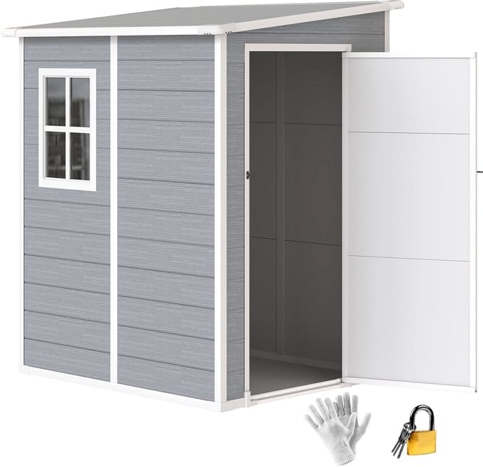 Outsunny - Tuinhuis - Aluminium - en Kunststof - Grijs