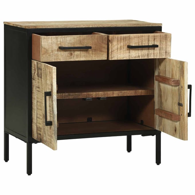 vidaXL - Dressoir - met - lade - 70 - x - 35 - x - 70 - cm - Massief - mangohout