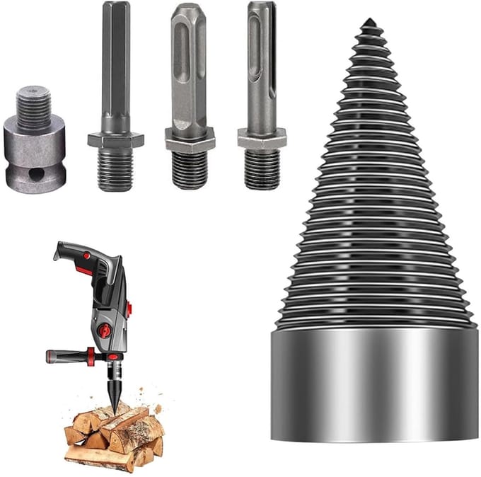 Houtsplitser 50 mm - Conisch ontwerp - Inclusief 4 handgrepen - Efficiënt houtsplitsen - ShopVlot
