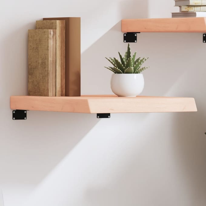 vidaXL - Wandschap - 40x50x(2-6) - cm - onbehandeld - massief - eikenhout