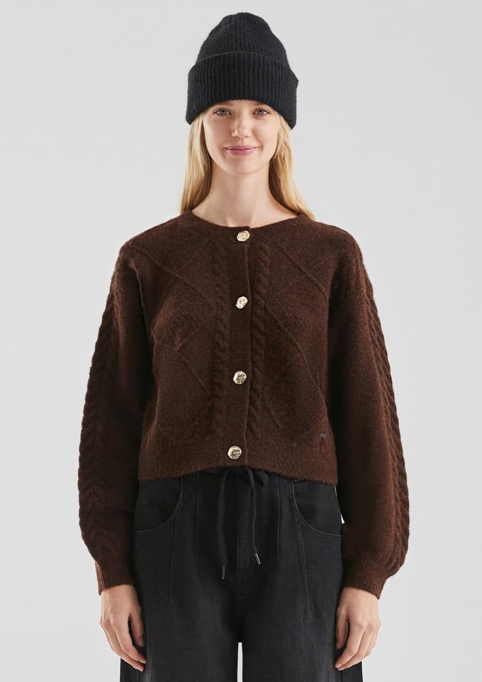 Dames kabeltrui cardigan QS