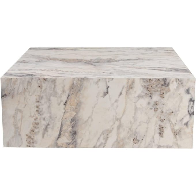 Asir - Salontafel - Freesia-marmer - 100% MDF - 90 x 90 x 35 cm