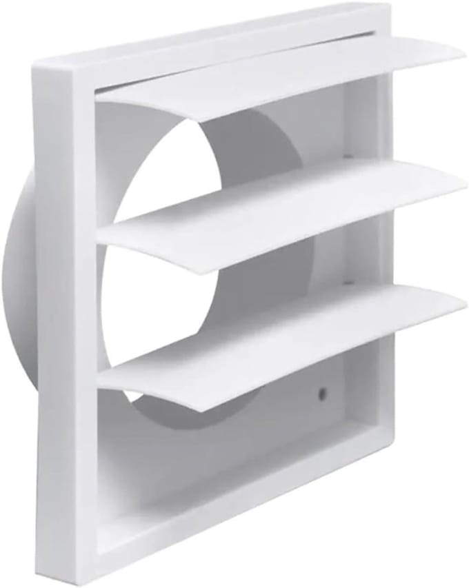 Ventilatie Afdekrooster - Muurdoorvoer - Droger Ventilatie - Weerbestendig Plastic - 4 inch - Wit