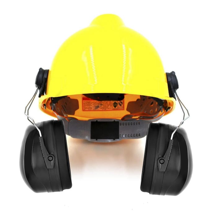 Cache-oreilles pour casque de chantier Réduction du bruit Cache-oreilles insonorisés Attache Protection auditive black