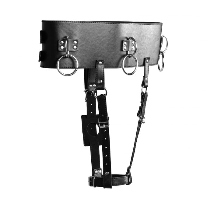 Shots - Ouch! OU874BLK - Belt with Vibrator Holder - Black OS