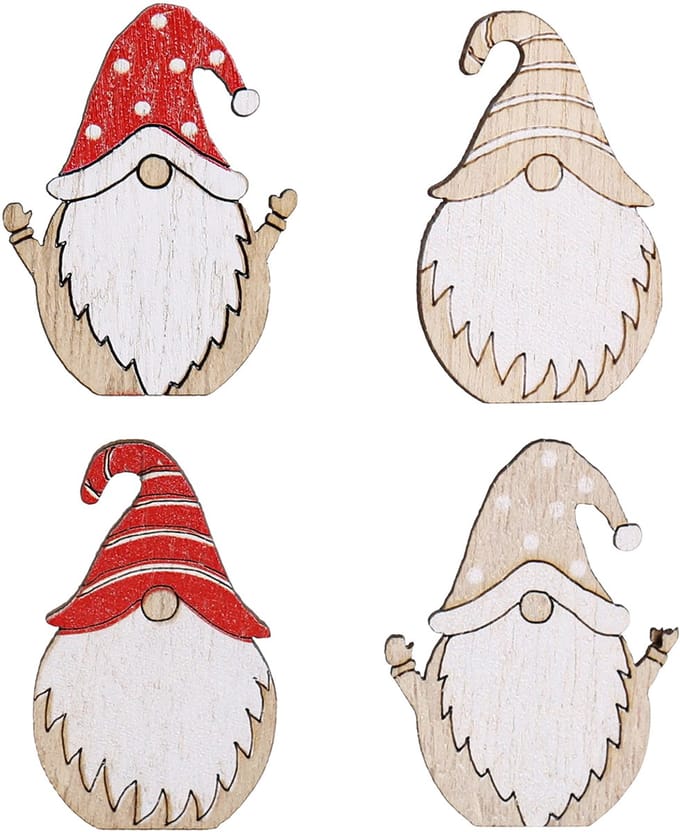 Kerstkabouters van hout om te lijmen 2x3,5cm 48 st, 48 Stück