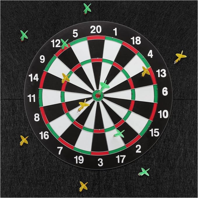 Zelfklevende Vilt Wandbescherming voor Dartbord met Rand, Set van 4