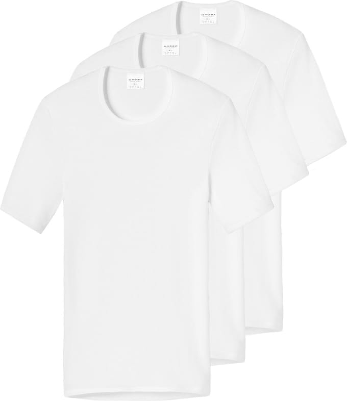 Schiesser Heren onder t-shirts 3 pack Original Classics fijnrib