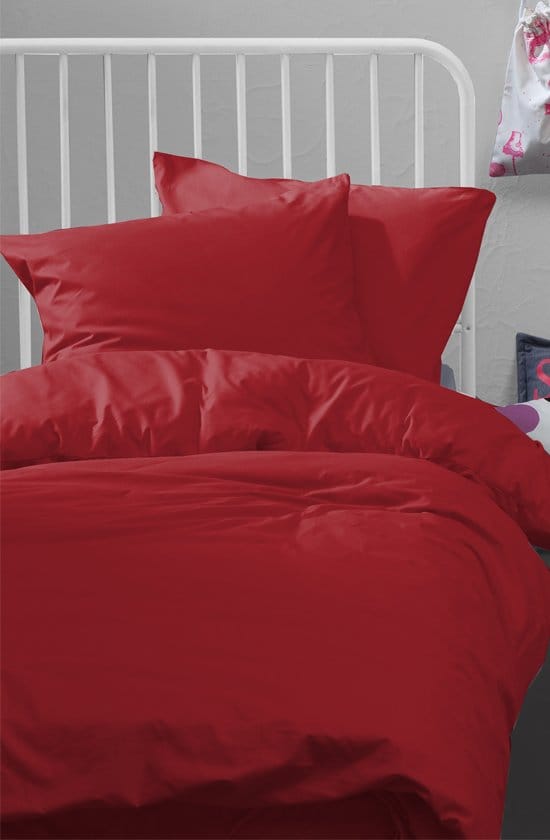 Dekbedovertrekset katoen 100 x 135 (24) red uni Damai