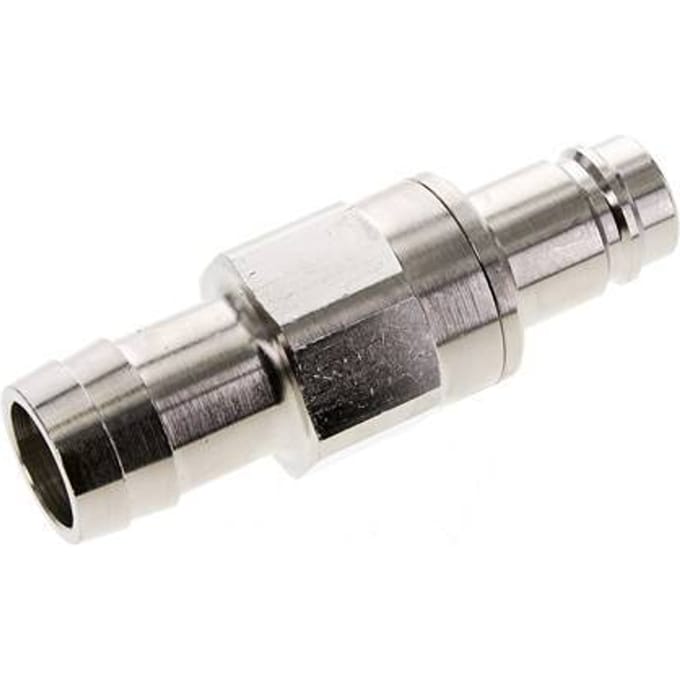Vernikkeld Messing DN 15 Luchtkoppeling Insteeknippel 25 mm Slangpilaar Double Shut-Off