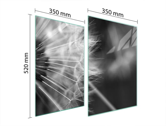 TMK ArtDeko - Beschermplaat Glas - 2x35x52 cm - Bloem