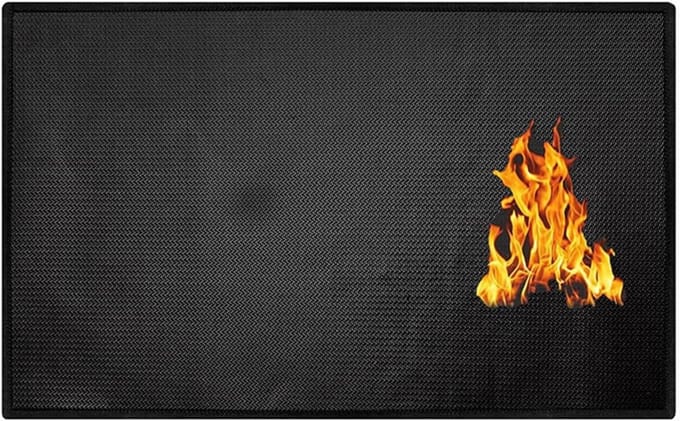 Vuurvaste mat - Grillmat - Terras beschermen - Extreme hittebestendig - 76 x 122 cm - Zwart