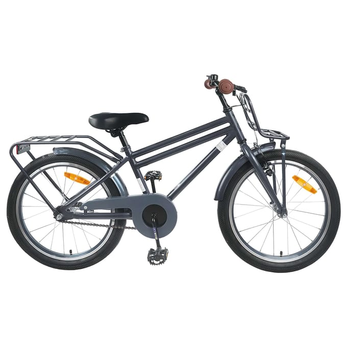 vidaXL - Kinderfiets - 18 - Inch - voor - 5-7 - jaar - oud - Donkergrijs