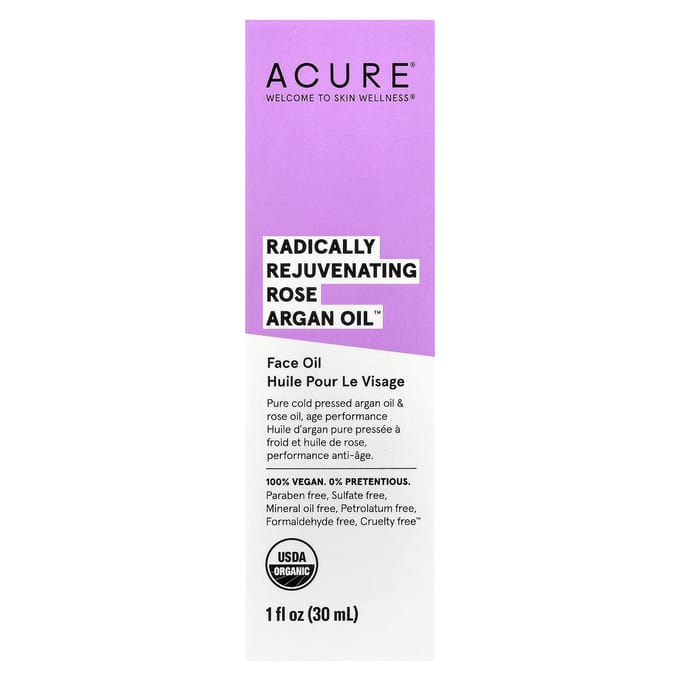 ACURE, Radicale Régénérant, Huile de Rose Argan, 1 fl oz (30 ml) white