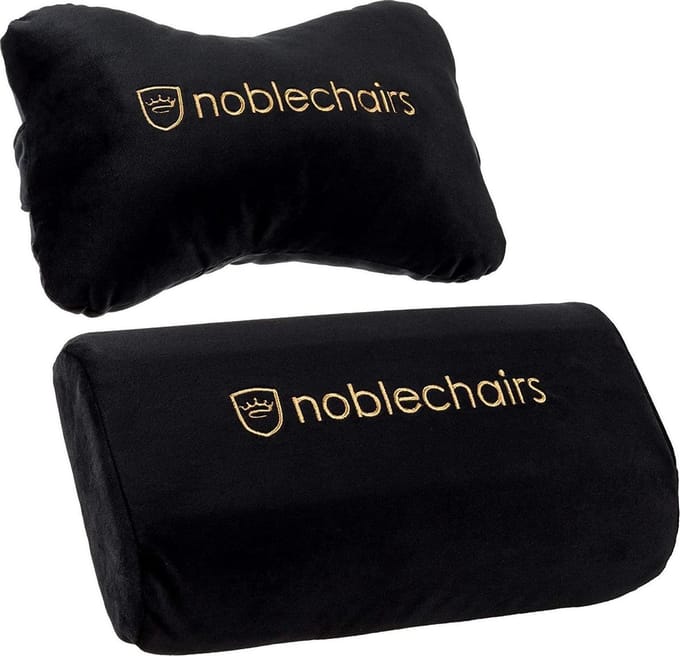noblechairs Pillow-set for EPIC/ICON/HERO - Black/Gold - Zwart / Goud - Stof