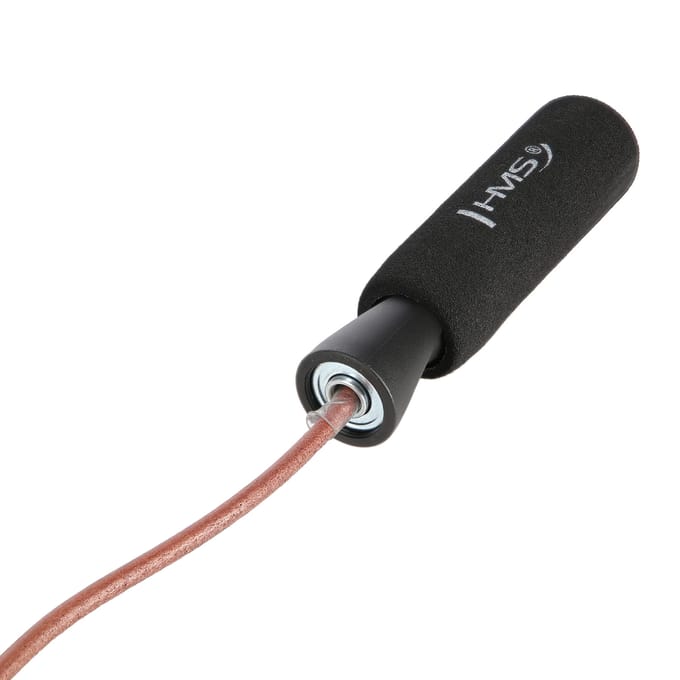 HMS SK03 Serie - Leren Springtouw - 275cm - Ergonomische Handgrepen - Met Lagerringen