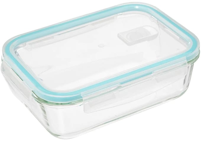 5Five Vershoudbakje met deksel - glas - luchtdicht - met clips - 21 x 15 x 7 cm - 1180 ml