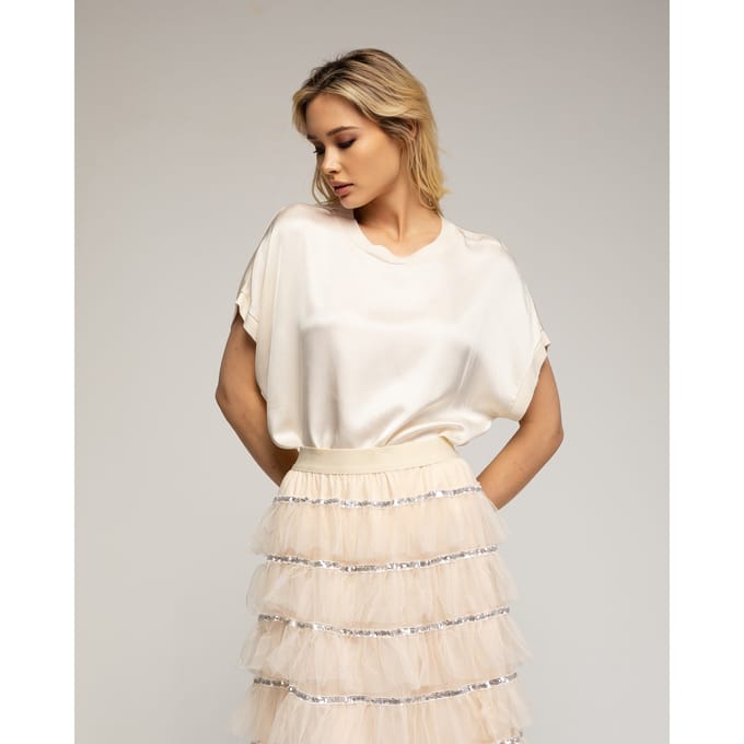 Oversized satijnen top