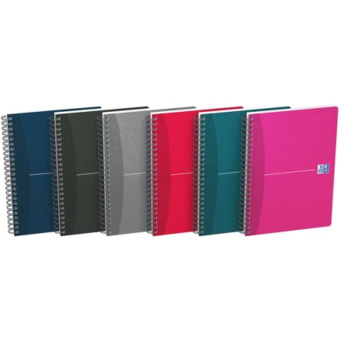 Oxford Office Essentials A5 Soft Card Twin-wire Notebook Ruled 180 Pages Assorted Colours SCRIBZEE® Compatible