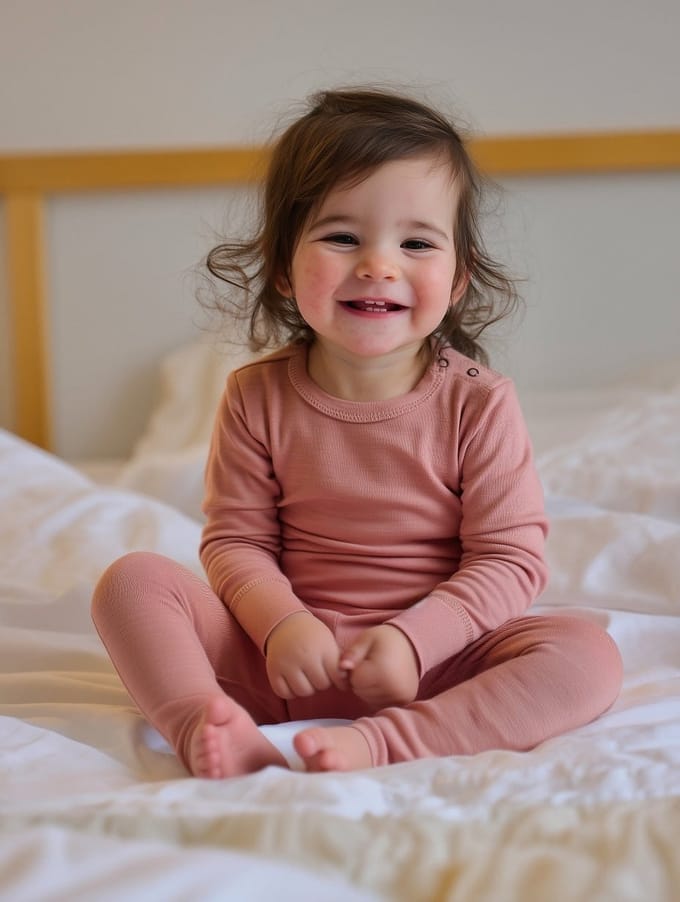 Wollen baby- kindertrui - Merinowol - Misty Rose 50