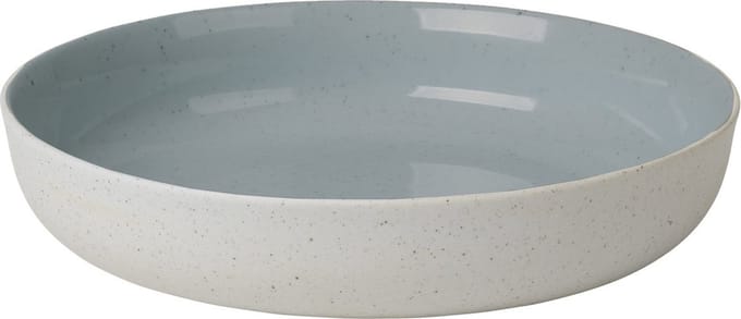 Sablo Stone Diep Bord 18, | Lichtgrijs / Blauw | Stoneware