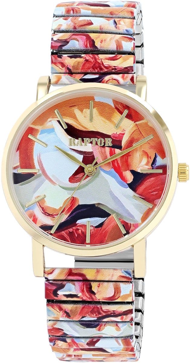 Raptor Herenhorloge siliconen JW20204 met echte leren band, 5ATM, basic, modern, zakelijk