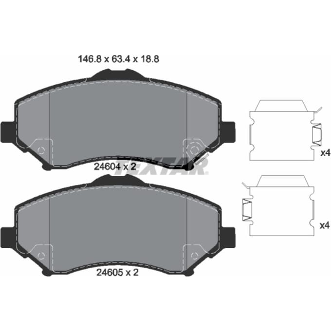 Remblokset TEXTAR 2460401, voor