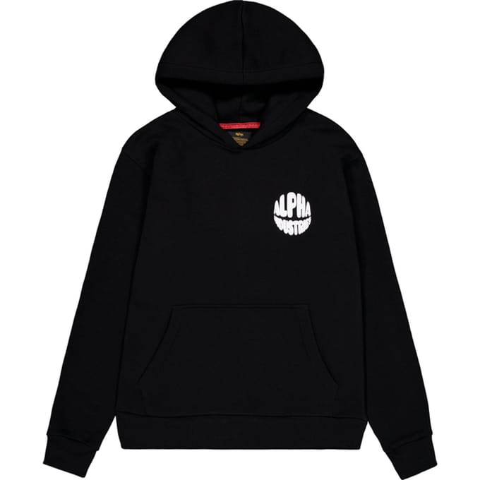 Hoodie met logo gedrukt op de achterkant Alpha Industries