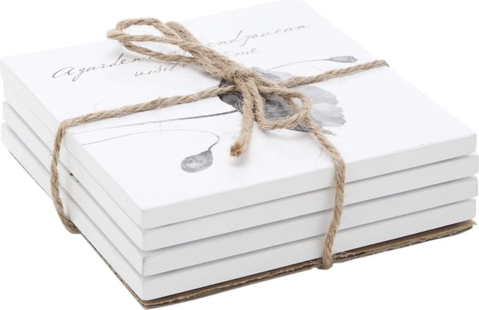Cosy&Trendy glasonderzetter - 10 cm - Wit - Set-4